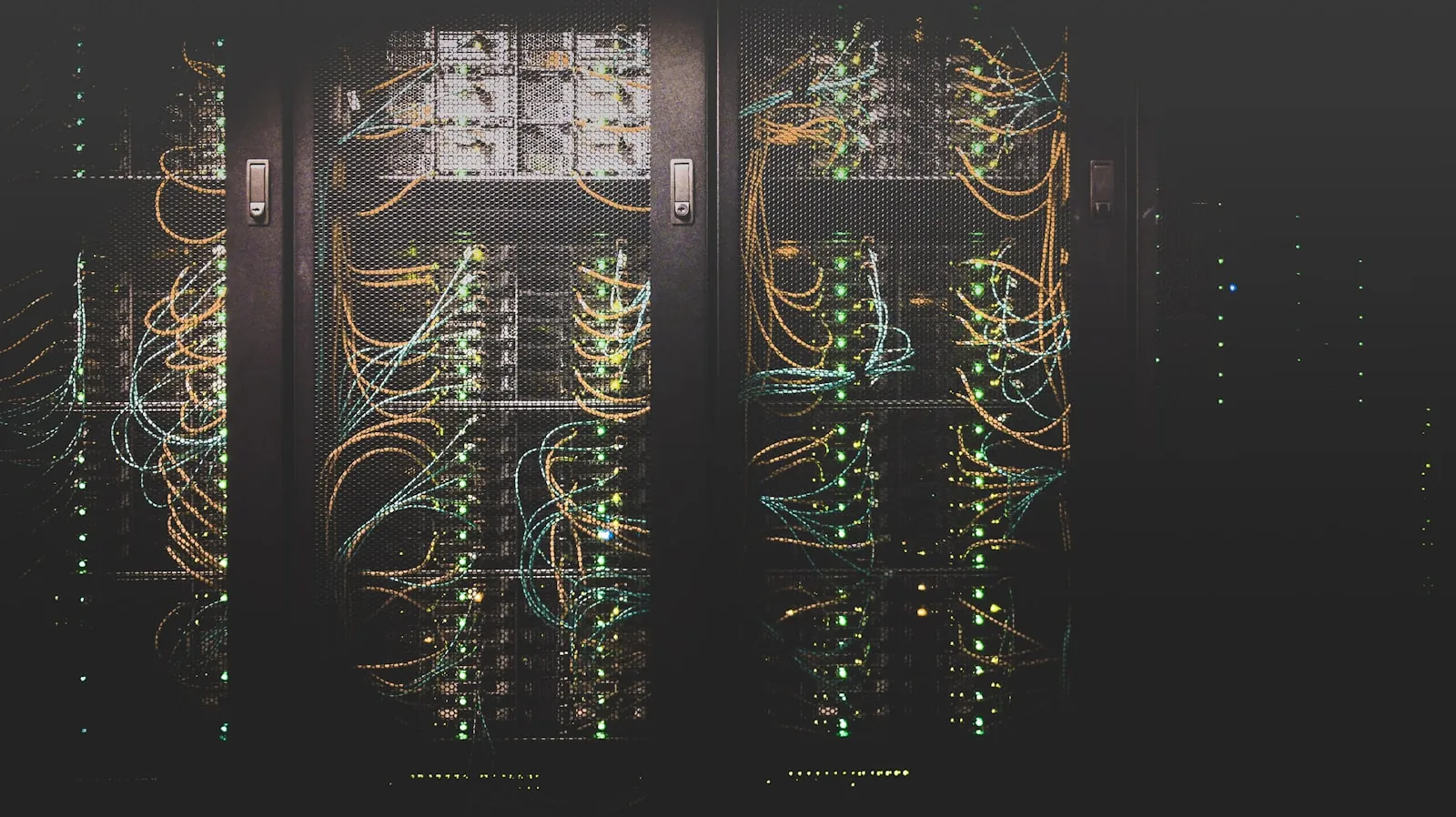 Server room with status lights